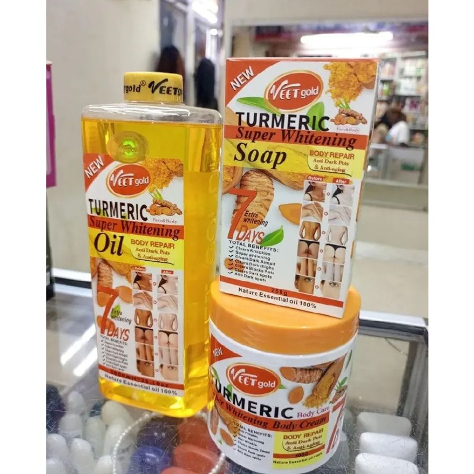 Veet gold Turmeric super whitening shower cream, Face Cream &Body Cream , clear dark spots wrinkles,sunburns,nourish, repairs, brightens & moisturizing the skin