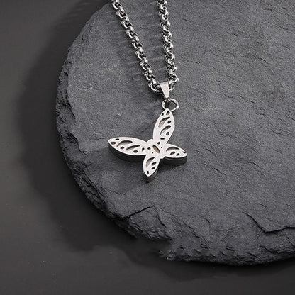 2 pcs/sets new stainless steel O-line chain butterfly love mood couple necklace men's and women's necklace jewelry wholesale new to Christmas Black Friday anniversary gift