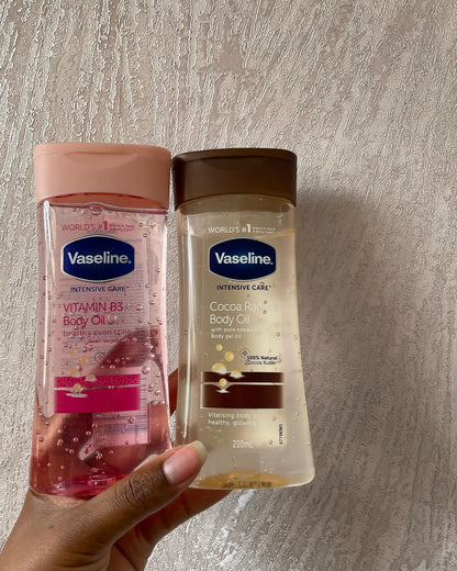 Vaseline Vitamin B3 Radiant Body Oil With Pure Cocoa Butter-200ml Replenishing Oils for Healthy Glowing Skin 100 Percent Pure Cocoa Butter Ultimate Skin Care