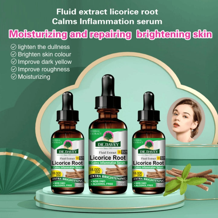 Dr. Davey Licorice Root Serum Fruit Fluid Extract Calms Inflammation Brightening Fade Dark spots Oil Control Anti-inflammatory