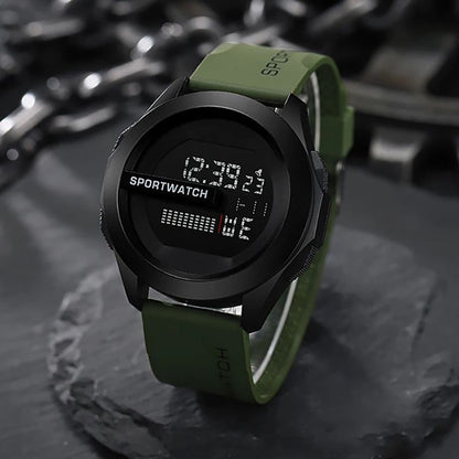 Men Sport LED Watches Men Digital Clock Wristwatch Stopwatch Luminous with Date Week Original Waterproof Clock Multi-Functional Rubber Man Fitnes Athlete Timekeeping Electronic Watch