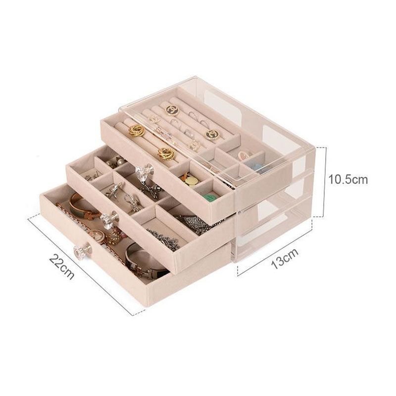 Jewelry box organizer Jewelry Case PU Leather ring/bracelet/necklace/earrings/watch jewelery Storage Box Jewelry Organizer Display three layers drawers organizer display gift for friend