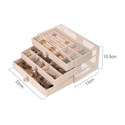 Jewelry box organizer Jewelry Case PU Leather ring/bracelet/necklace/earrings/watch jewelery Storage Box Jewelry Organizer Display three layers drawers organizer display gift for friend