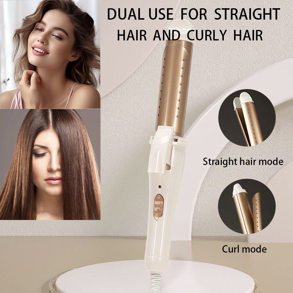 Electric curling iron, dual-use for both curly hair and straight hair, clamp for women's large curls, household straight board clip, lazy bangs, and perm tool hot comb