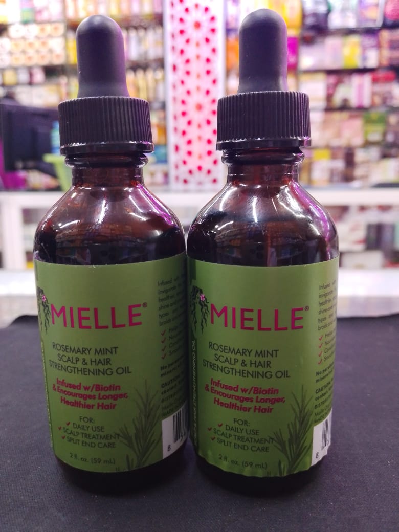 Mielle Rosemary Mint scalp and hair strengthening oil dropper bottle