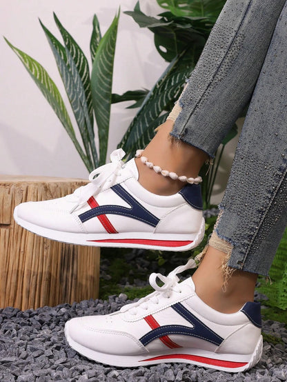 ASSKLO Sneakers Women Large Size New Sports Shoes Women's Small White Shoes Fashion Comfort Sneakers Lightweight Casual Running Shoes trendy shoes tennis shoe ladies shoes leather upper White Red Grey
