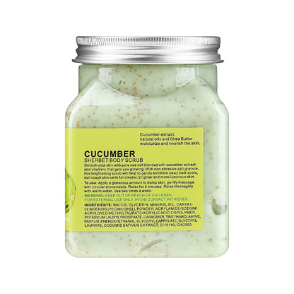 Wokali Cucumber Sherbet Body Scrub, 500ml Exfoliating Smoothen Skin