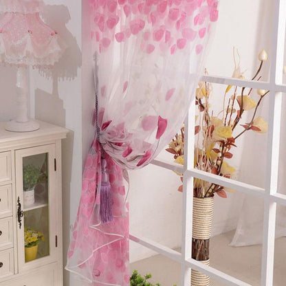 Tulip Printed Tulle Voile Door Window Curtain Sheer Drape Panel