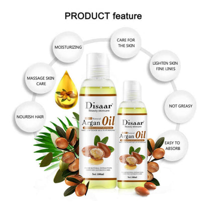 Argan Oil 100% Natural Body Face Multipurpose Whitening Brightening Moisturizing Skin Care - Disaar