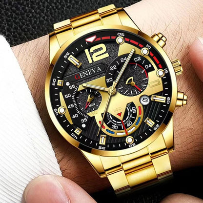 2024 Fashion Mens Watches Luxury Stainless Steel Quartz Wristwatch Calendar Luminous Clock Men Business Casual Watch