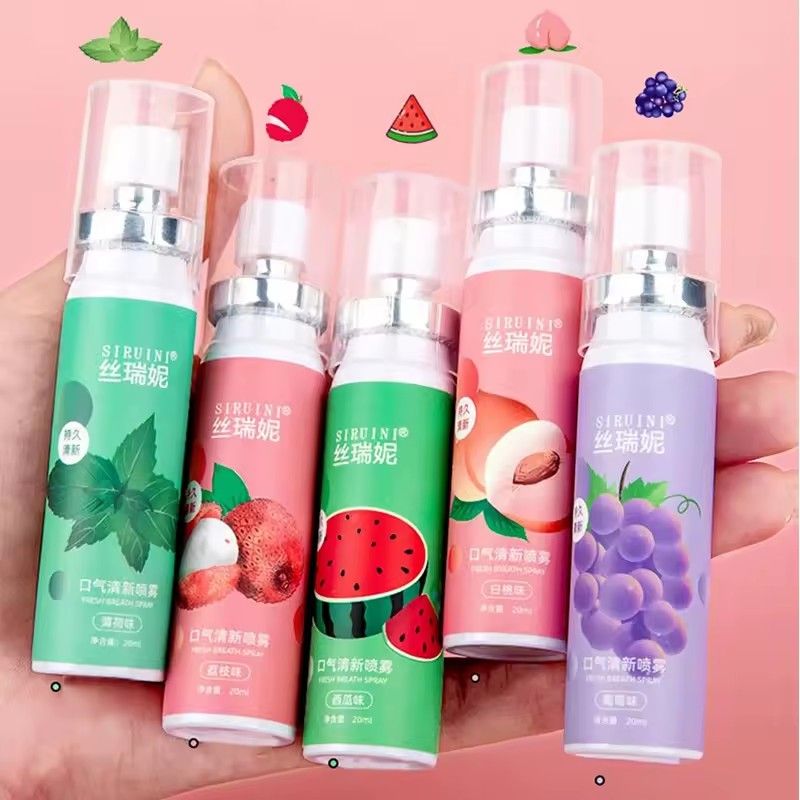 3Pcs Mouth Freshener Spray Oral Spray Remove Bad Breath Long Lasting Fruity Portable Breath Freshener Refreshing Oral Care Products