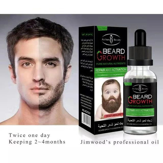 Beard Essentital Oil Beard Growth Enhancer Pure Natural Nutrients Beard Oil for Men Facial Nutrition Beard Care - Aichun Beauty