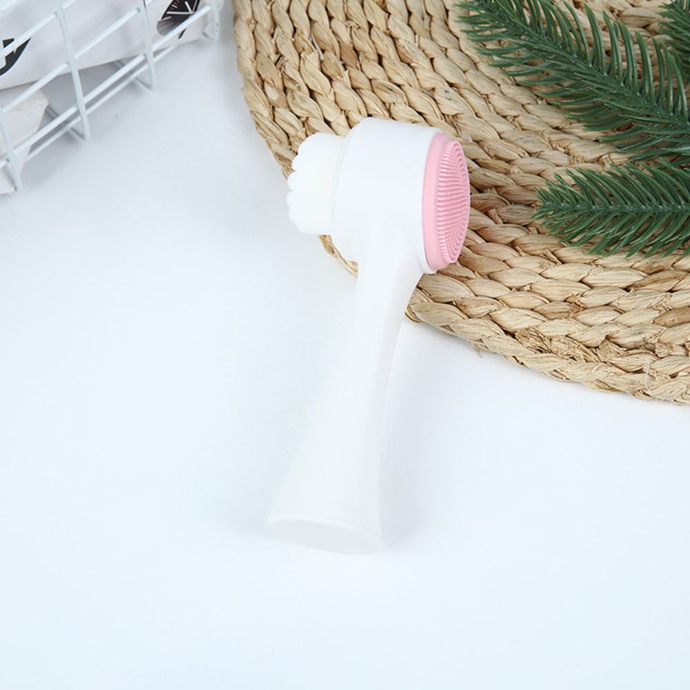 Double sided facial brush with soft bristles and silicone facial cleanser, manual cleansing brush, facial cleansing tool, deep pore cleaning device