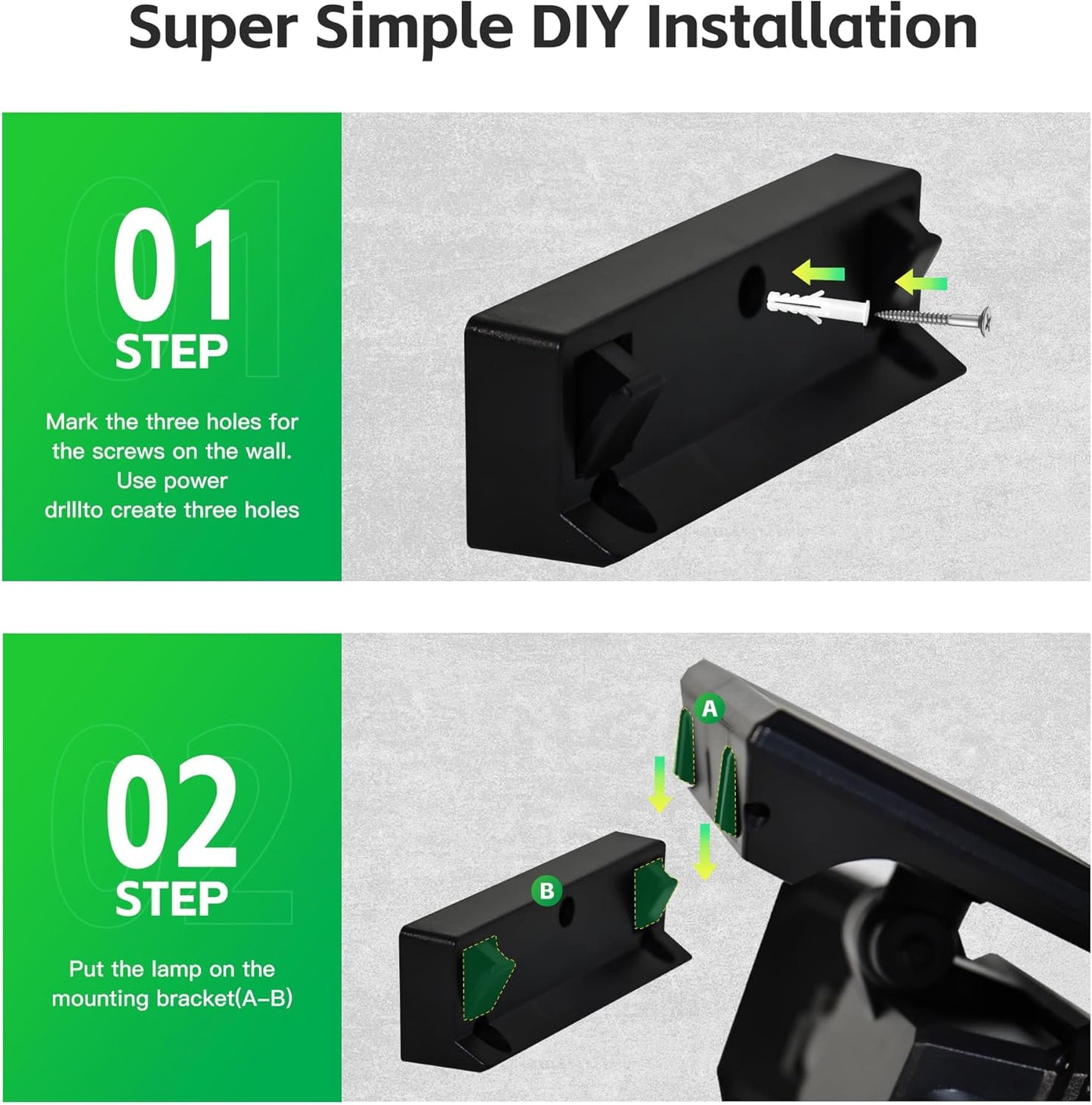 Solar Wall Lamp, 4-Head Solar Power Light, 333 LED Solar Light, Wireless Flood Lights Outdoor，3000 Lumens, 6500K, Motion Sensor, IP65 Waterproof, 270° Lighting Range for Street, Garden, Pathway