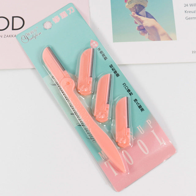 4pcs/set Eyebrow Trimmer Eye Brow Razor Face Body Hair Removal Shaver Eyebrow Blades Scissors Women Profiler Beauty Makeup Tools