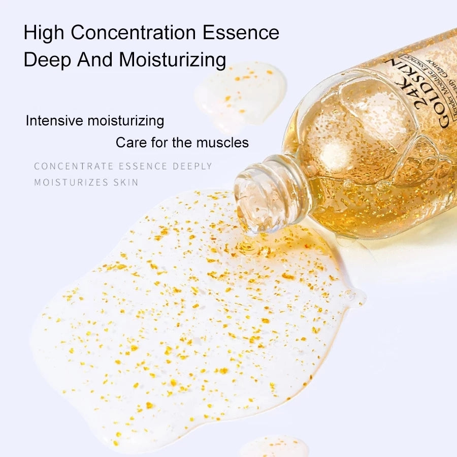 [Promotion] 100ml 24k Gold Hyaluronic Acid Nicotinamide Face Serum Anti Aging Facial Lifting Collagen Essence Skin Care Whitening Serum
