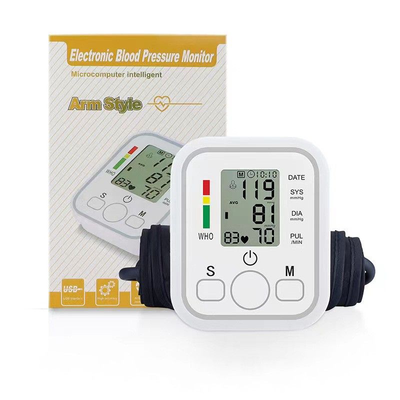 Upper Arm Blood Pressure Monitor LCD Digital Automatic Tonometer