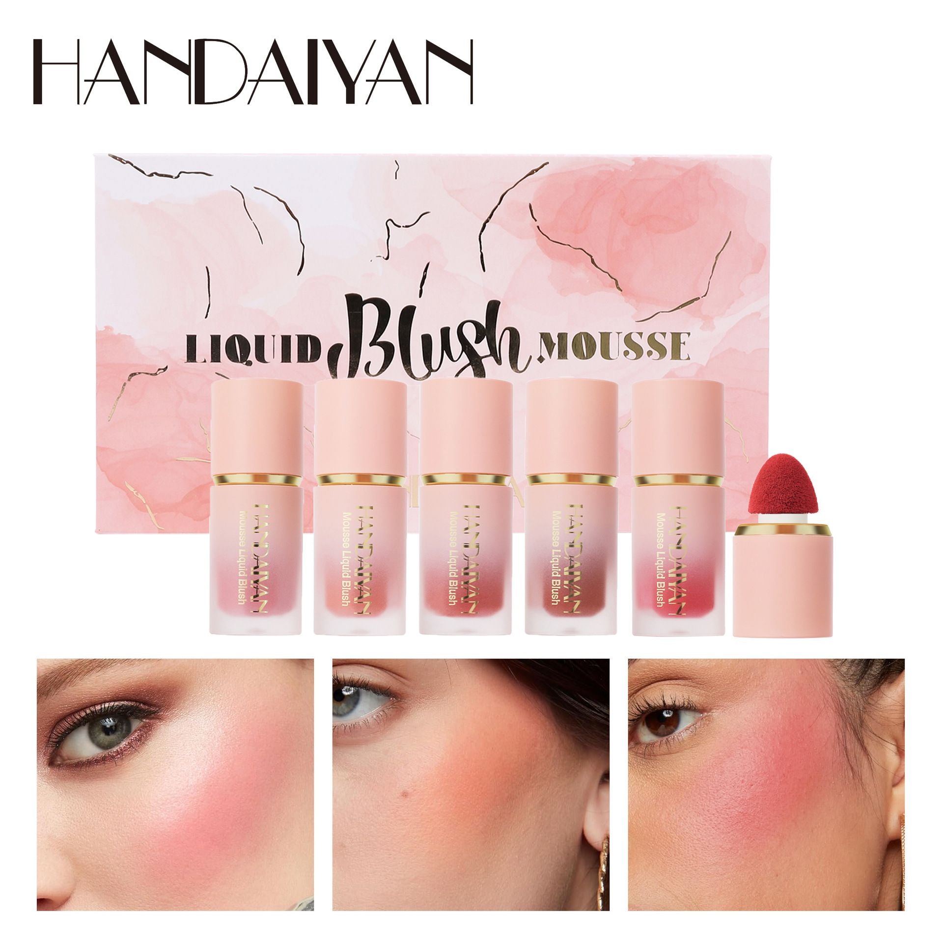 5-color jelly blush makeup rouge cream gloss blush stick dual-purpose fashion temperament brightening modification blush