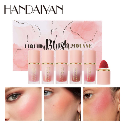 5-color jelly blush makeup rouge cream gloss blush stick dual-purpose fashion temperament brightening modification blush