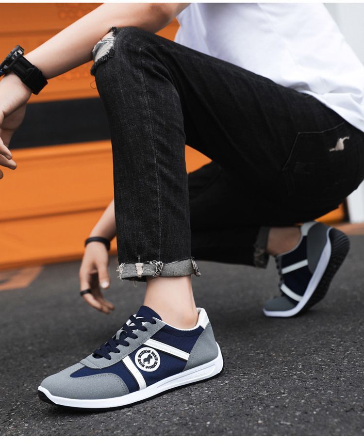 Size 41-44 Men's blue sports shoes Boys running clothse shoes students fashion sneakers driving shoes walking athletic shoes gym shoes