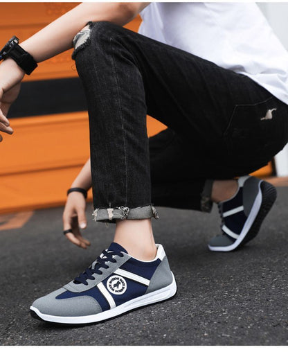 Size 41-44 Men's blue sports shoes Boys running clothse shoes students fashion sneakers driving shoes walking athletic shoes gym shoes