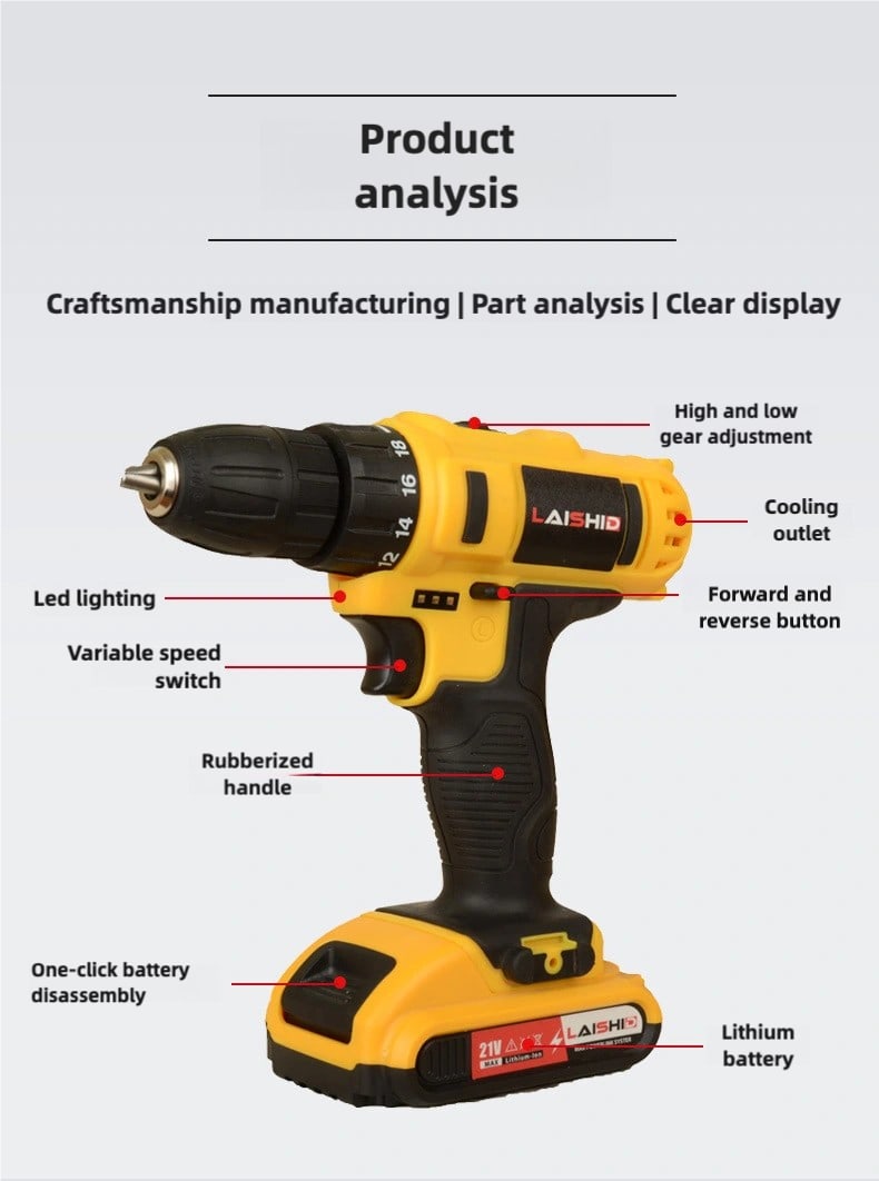 Two 21V lithium batteris,With toolbox, New Arrived 21V Electric Drill 23 Piece Set,drilling machine,drilling machine set ,drillling tool drill machine drill bit set drill drilling bit drill kit