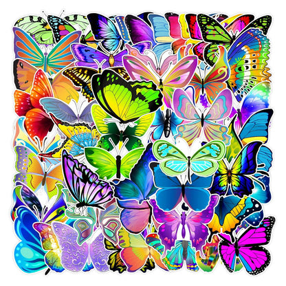 UPHUI 50PCS Stylish Universal DIY Butterfly Stickers Boho Graffiti Stickers for DIY Luggage Laptops Skateboards Motorcycle Bikes Suitcase Decals Graffiti Stickers