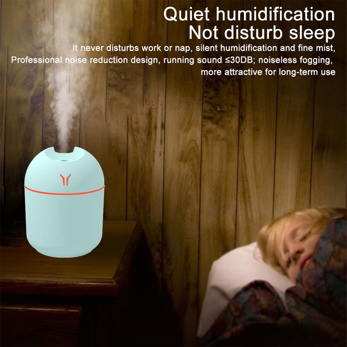 PAFEL Humidifier 250ML Mini Ultrasonic Air Humidifiers Romantic Light USB Essential Oil Diffuser Vehicle Mounted Purifier LED Changing Color Light Aromatic Anion Spray Humidifier