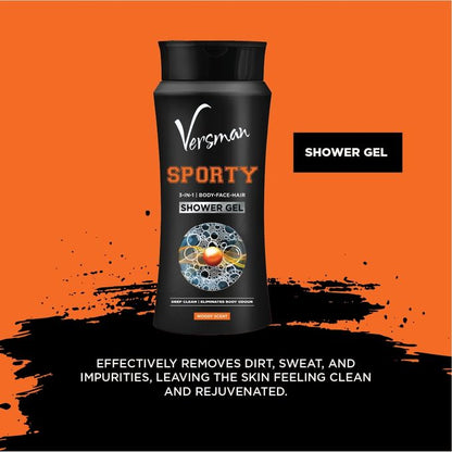 VERSMAN Swagger Sack: Sporty 400ml Lotion + Shower Gel + Perfume (Pack of 3)