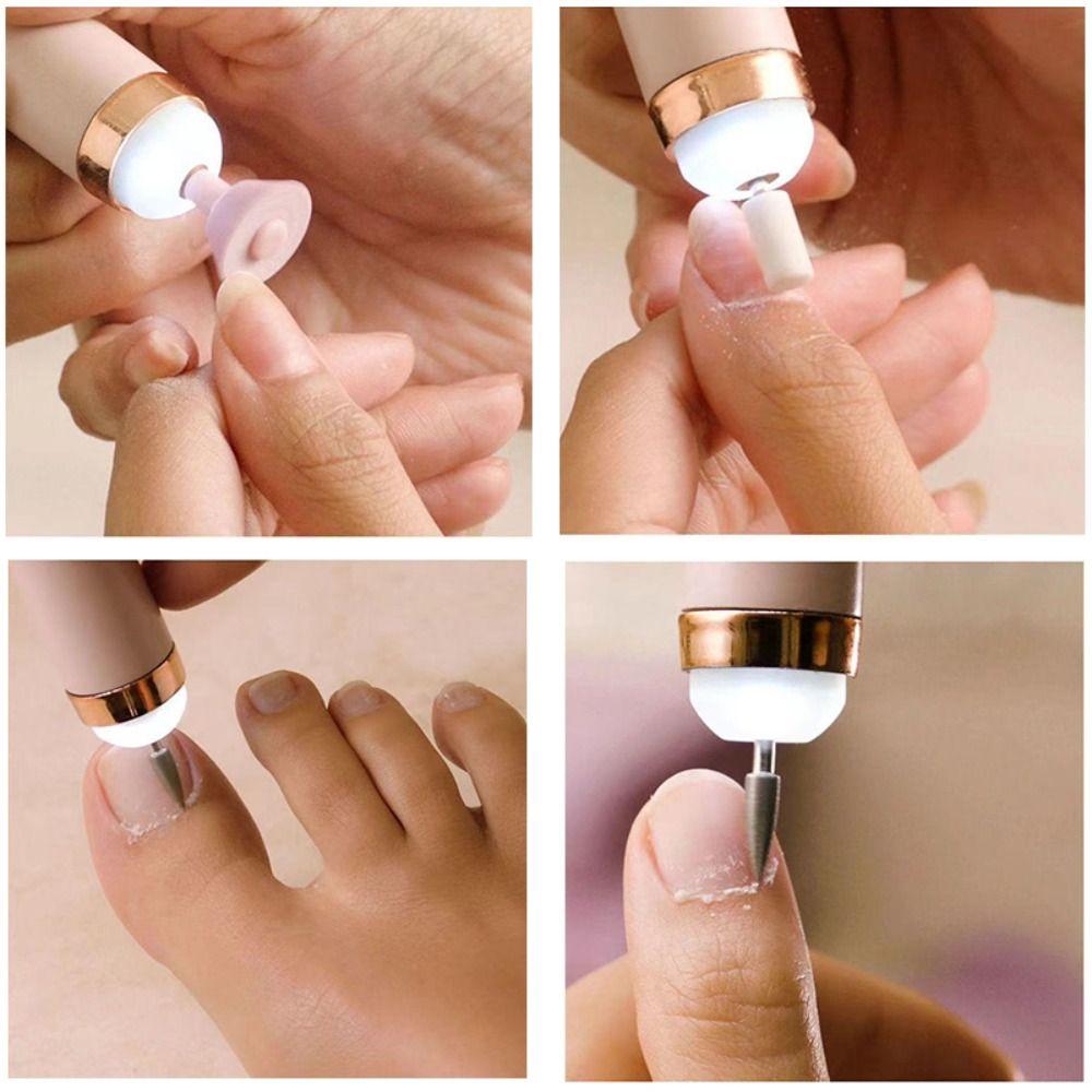 5 in 1 Electric Manicure Drill With Light Portable USB Professionals Pedicure Polishing Nail Grinder Nail Drill Sander Machine Nail Files Polishing Machine Manicure Nail Tools Kit