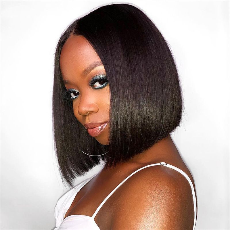 Women Hair Straight Bob Wigs 10Inch Brazilian Remy Hair Short Bob Human Hair Wigs Clip in U Part Wig Human Hair