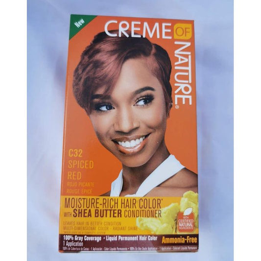 Moisture Rich Hair Color Kit, C32 Spiced Red, 1 Application- With shea butter Conditioner.