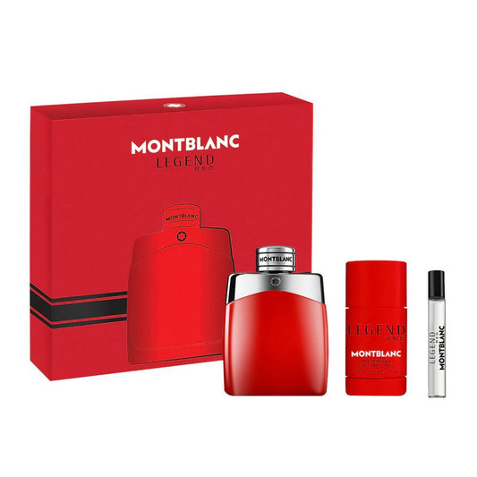 Mont Blanc Legend Red For Men EDP 3 Piece Gift Set With Mini Perfume & Deodorant stick