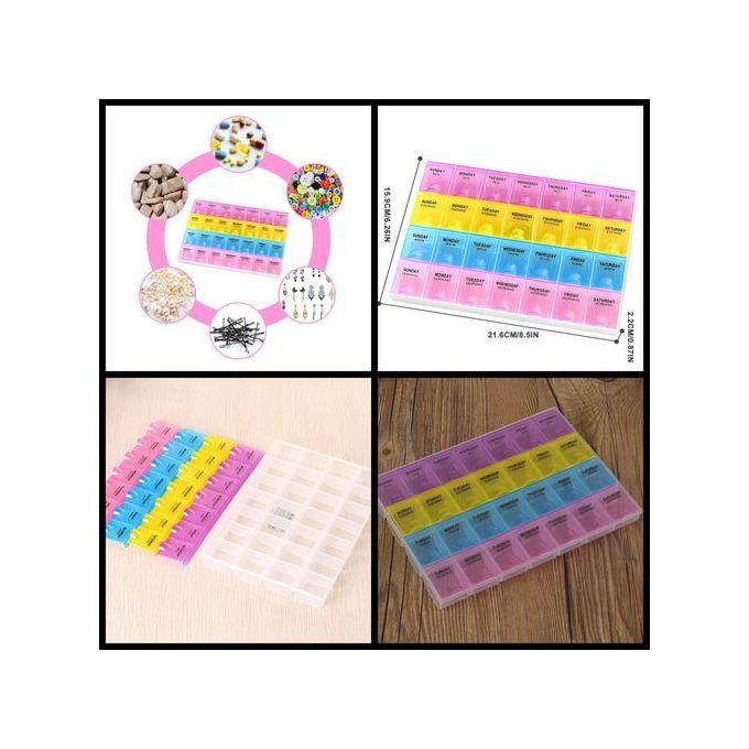 Monthly Tablet Pill Boxes Weekly Medicine Storage Organizer Case