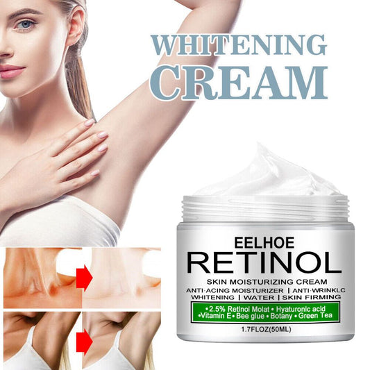 Retinol Body Whitening Cream Private Parts Underarm Inner Thigh Intimate Bleaching Serum Whiten Knee Butt Knuckles Brighten Cream