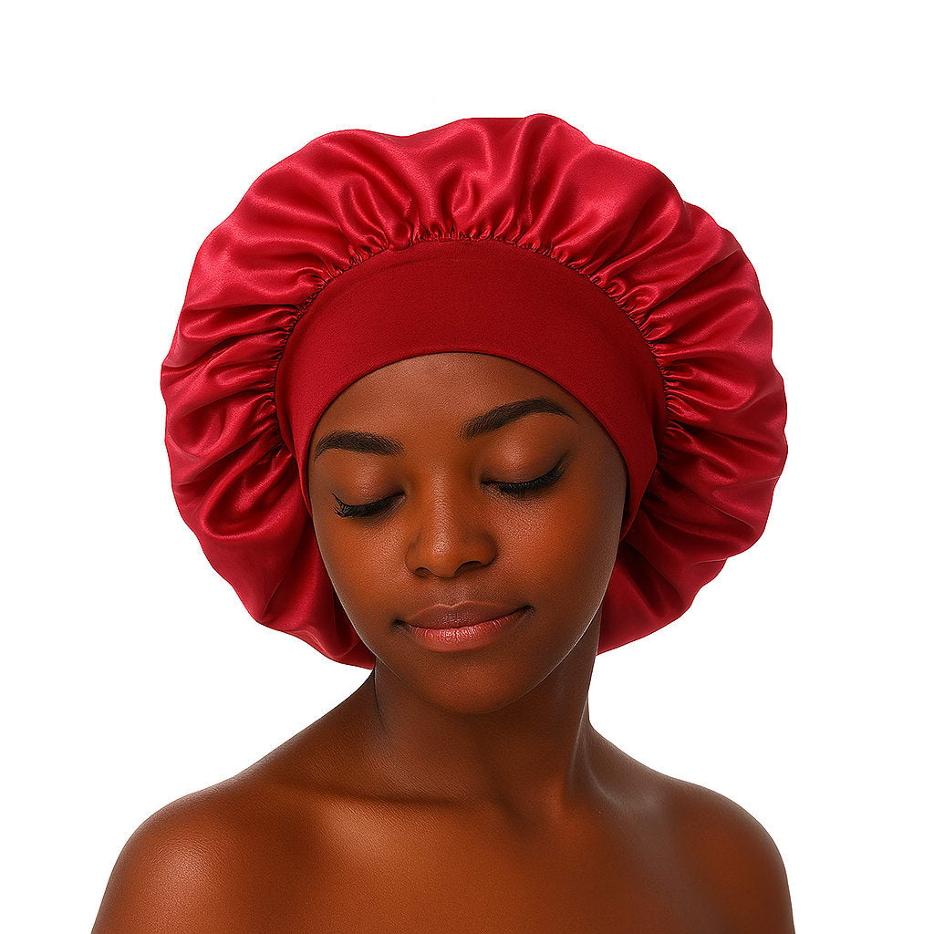 3 Pcs nightcap,Satin Headscarf Hat Sleeping Bonnet Curly Hair Wrap Silk Cap Fashion Wide Soft Elastic Springy Band Head Scarf Headwear Pure Color Night Sleep Hat Nightcap Head Cover