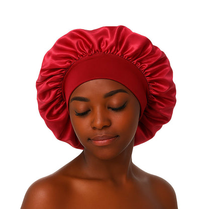 3 Pcs nightcap,Satin Headscarf Hat Sleeping Bonnet Curly Hair Wrap Silk Cap Fashion Wide Soft Elastic Springy Band Head Scarf Headwear Pure Color Night Sleep Hat Nightcap Head Cover