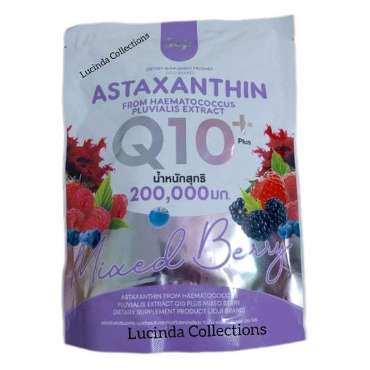 Astaxanthin Q10 Plus Mixed Berry Dietary Supplement, 200,000 mg from Haematococcus Pluvialis Extract Sugar-Free Joji Brand