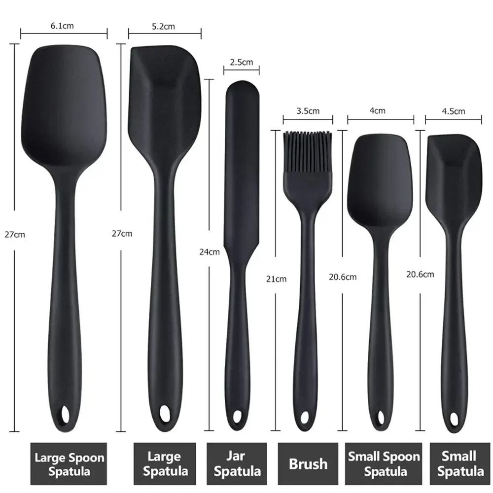 7 Pieces Silicone Spatula Set Food Grade Non Stick Heat Resistant Spatulas Turner for Cooking Baking Mixing Bakeware Tools Cooking Utensils