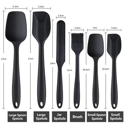 7 Pieces Silicone Spatula Set Food Grade Non Stick Heat Resistant Spatulas Turner for Cooking Baking Mixing Bakeware Tools Cooking Utensils