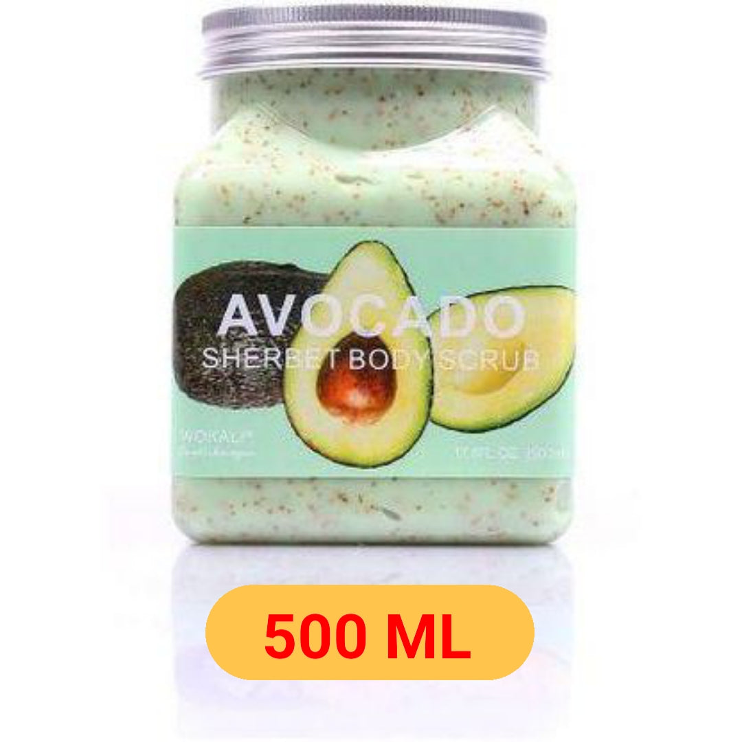 Wokali Avocado Sherbet Body Scrub, 500ml Exfoliating Smoothen Skin