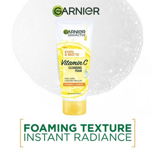 Garnier Even & Matte Vitamin C Cleansing Foam 100Ml