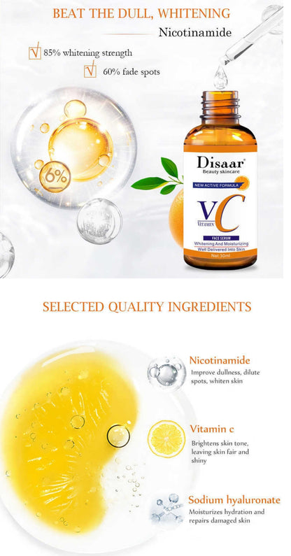Disaar Vitamin C & Hyaluronic Acid Face Serum Whitening & Moisturizing Facial Care