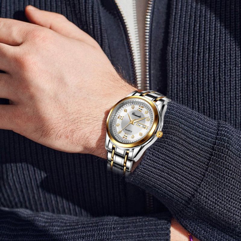 Men Watches High Quality Luxury Man Quartz Wristwatch Waterproof Luminous Date Week Men Watches Stainless Steel Male