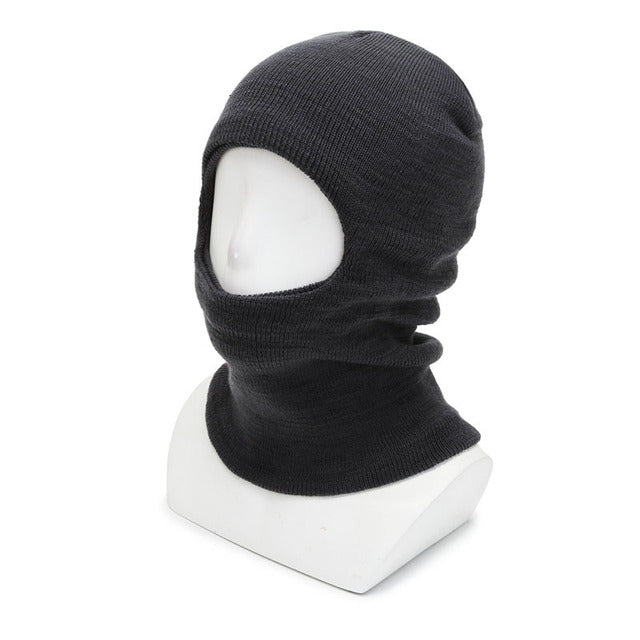Winter Knitted Balaclava Hat Men Full Face Cover Hat Army Tactical CS Knitting Caps Ski Cycling Hat Warm Unisex Face Masks Hats