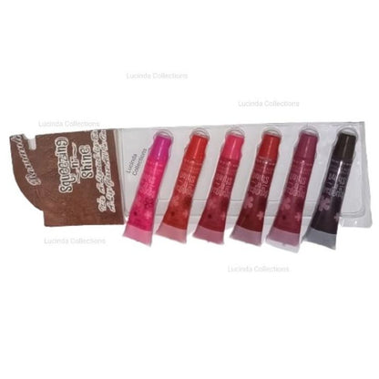 6Pcs Romantic May Squeeze N Shine Lip Gloss Fruity Lip Balm Lipgloss Moisturizing smooth long lasting make up.