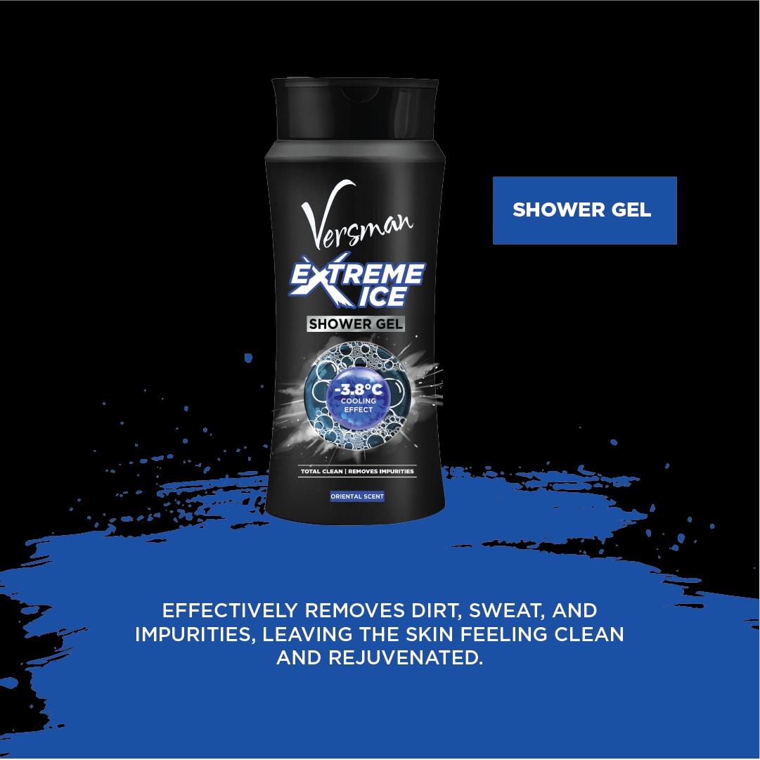 Versman Bro Kit: Extreme Ice 400ml Lotion + Shower Gel + Roll On Deo (Pack of 3)