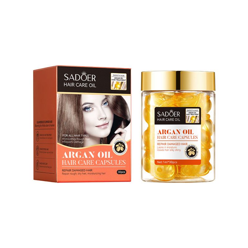 Hair Care Oil-Moroccan Argan Oil Hair Care Capsules,Moisturize&Nourish Hair,Repair Damage