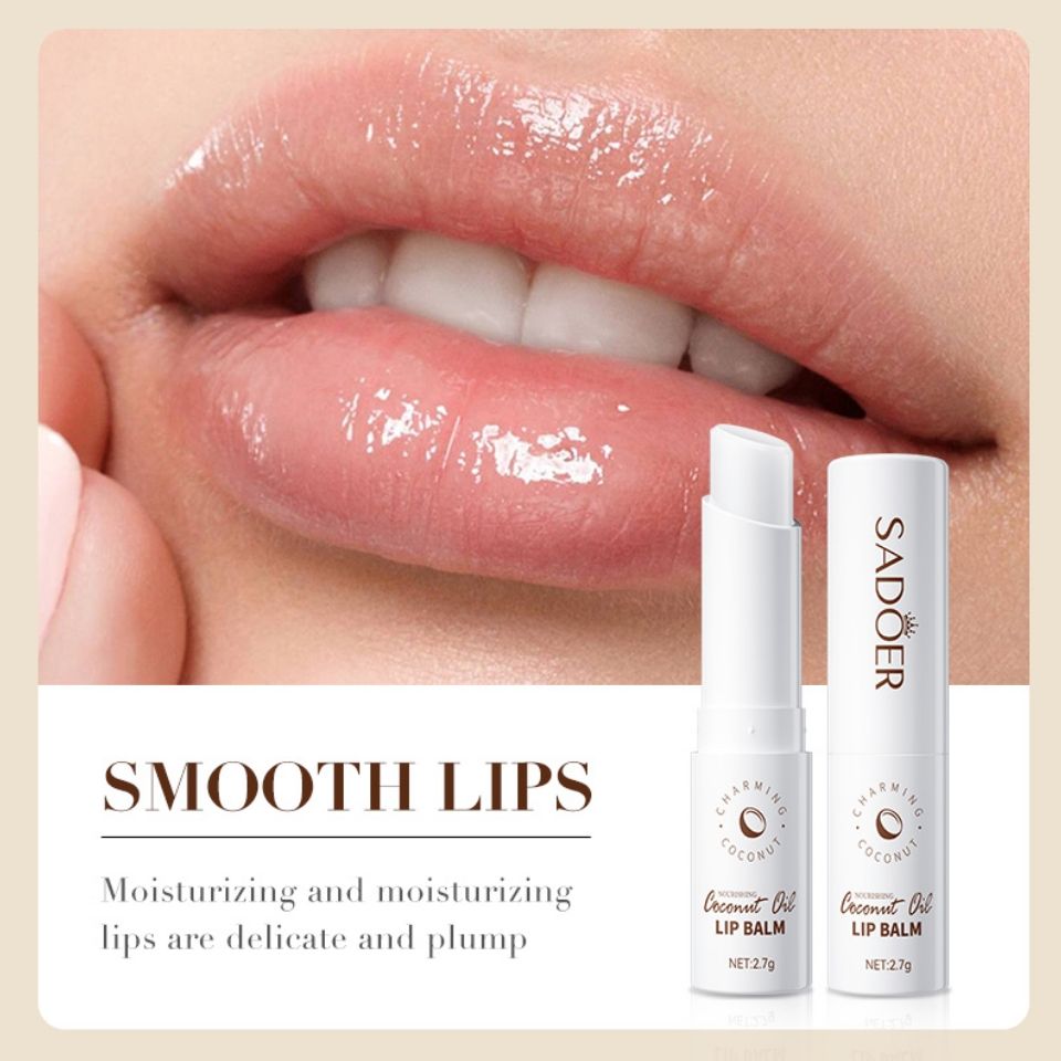 SADOER Coconut Brightening Lip Balm Moisturizing Anti Cracking Hydrating Repair Nourishing Soothing Lipstick gloss Lips Skin Care Products lipbalm