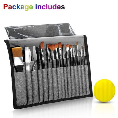 Paint Brushes Set, LEDream 18pcs Wooden Handles Artist Brushes with Art Brush Case for Oil Painting